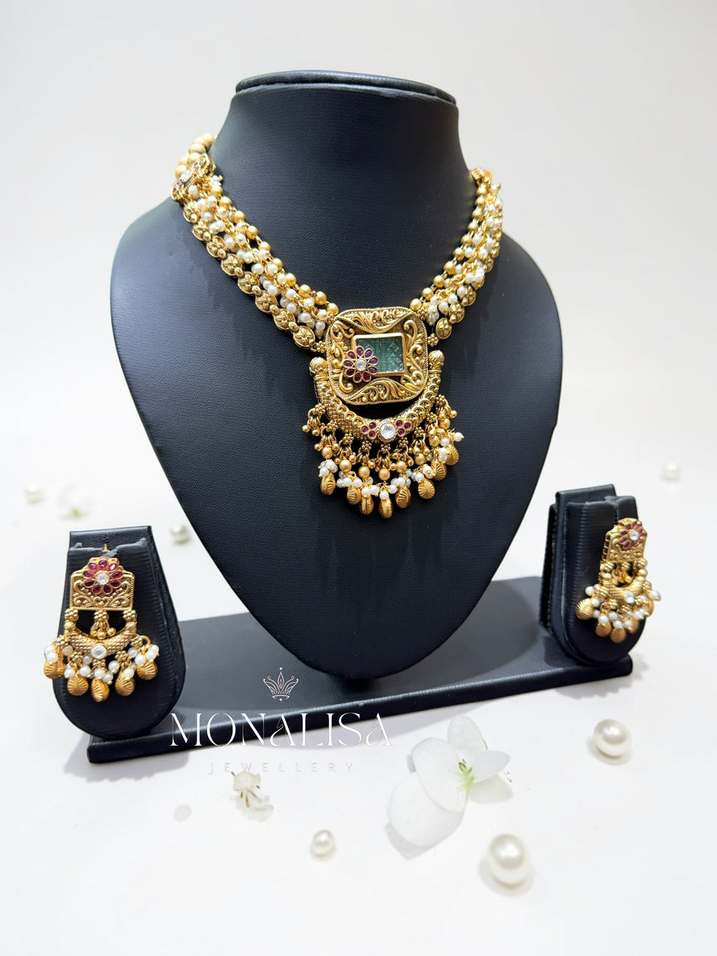 Nitiksha Antique designer Necklace Set