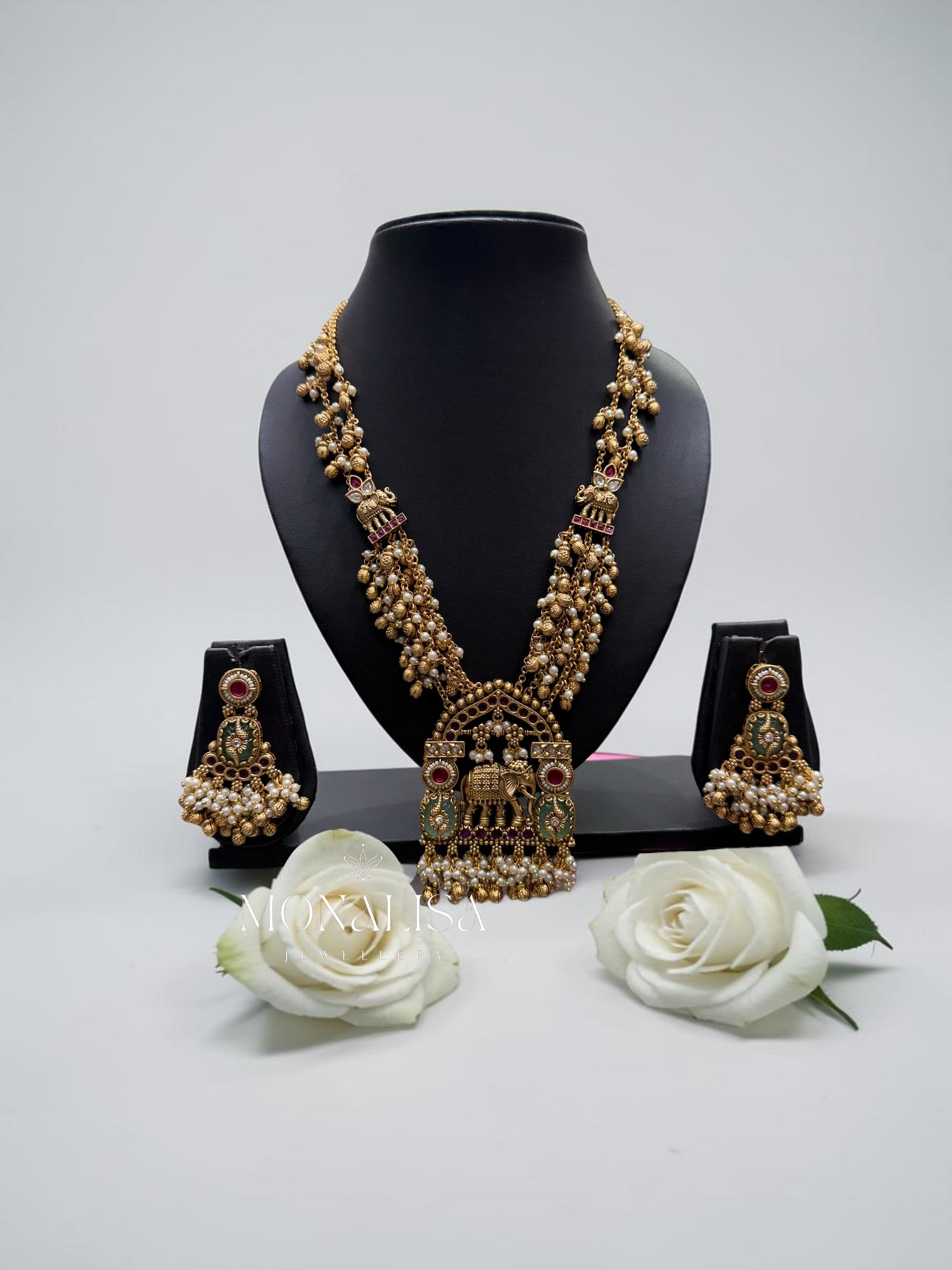 Gajraj Antique designer long Necklace Set