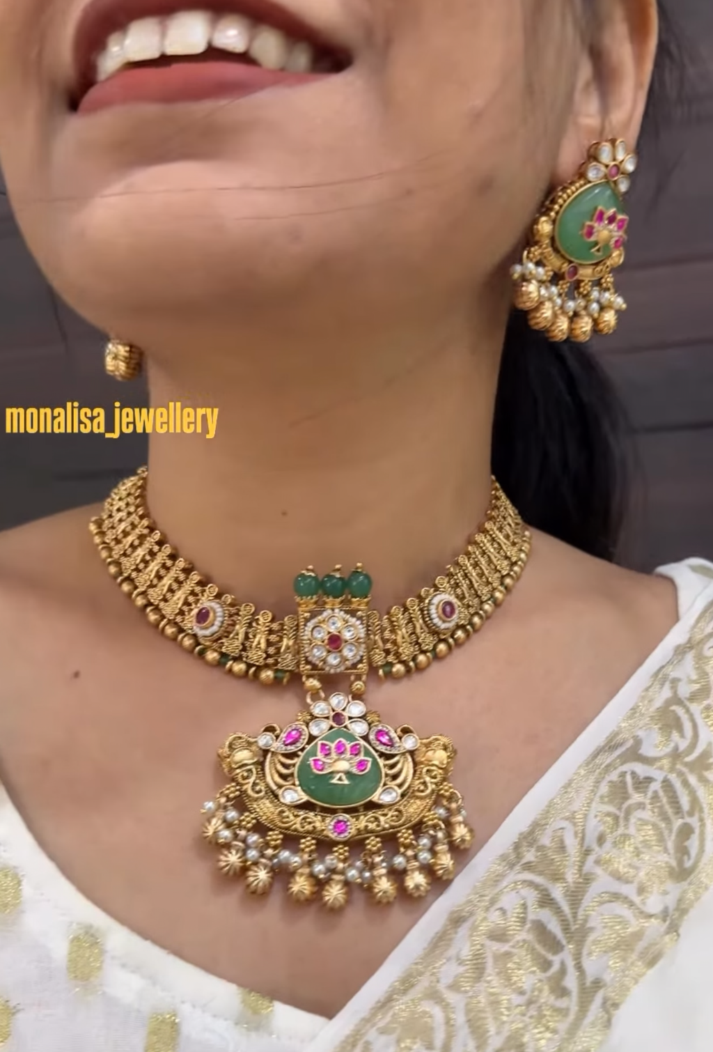 Dwija Antique Designer Necklace Set