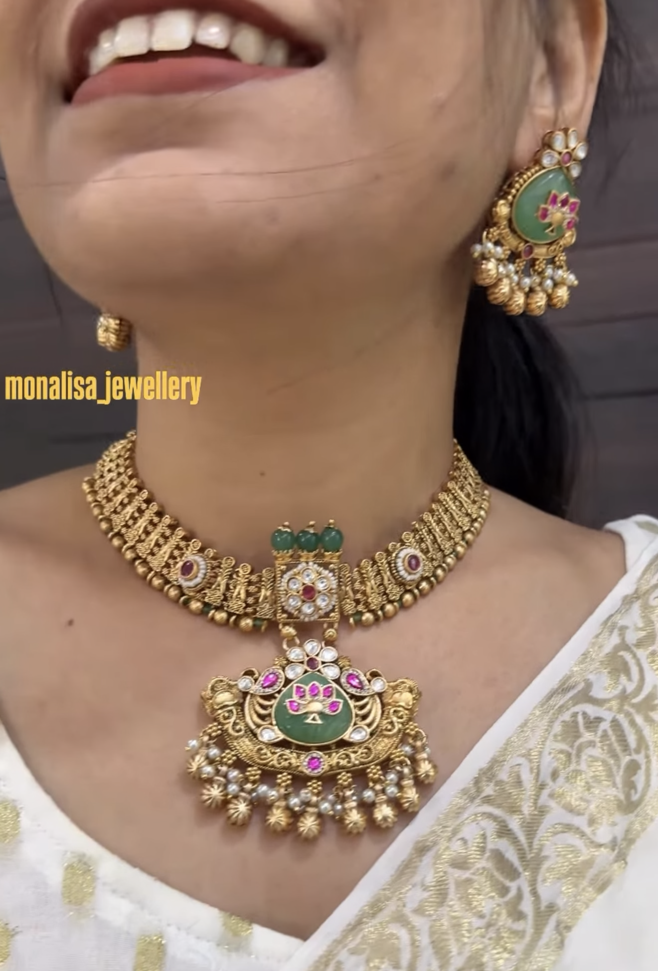 Dwija Antique Designer Necklace Set