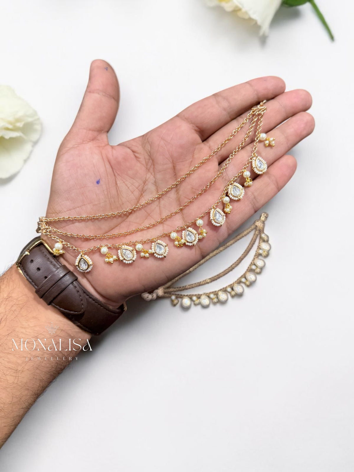Garima Polki Designer Ear chain