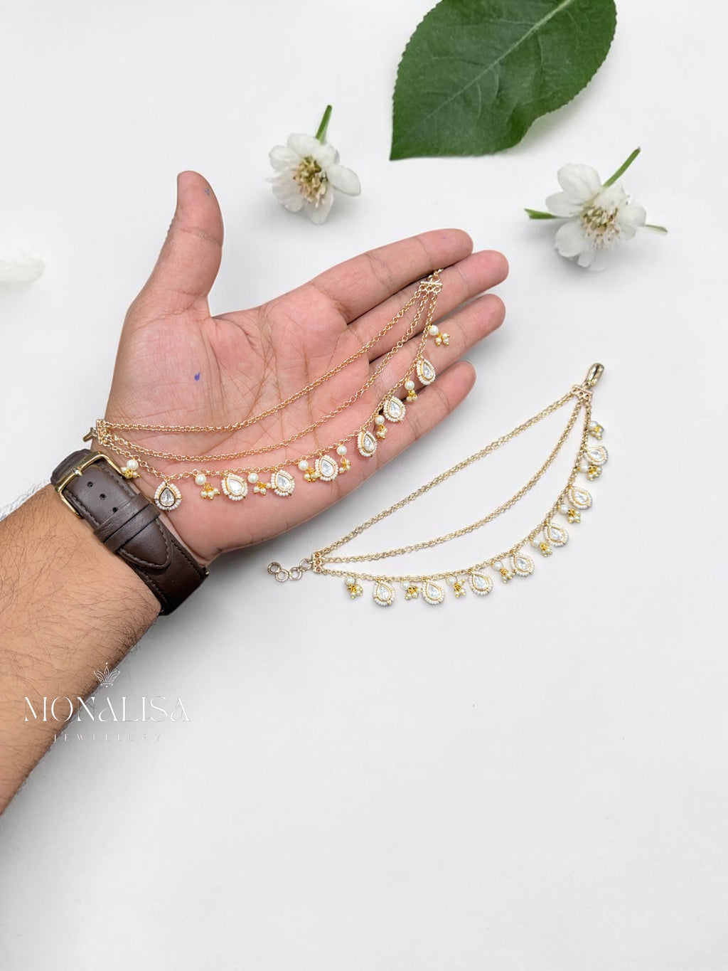 Garima Polki Designer Ear chain