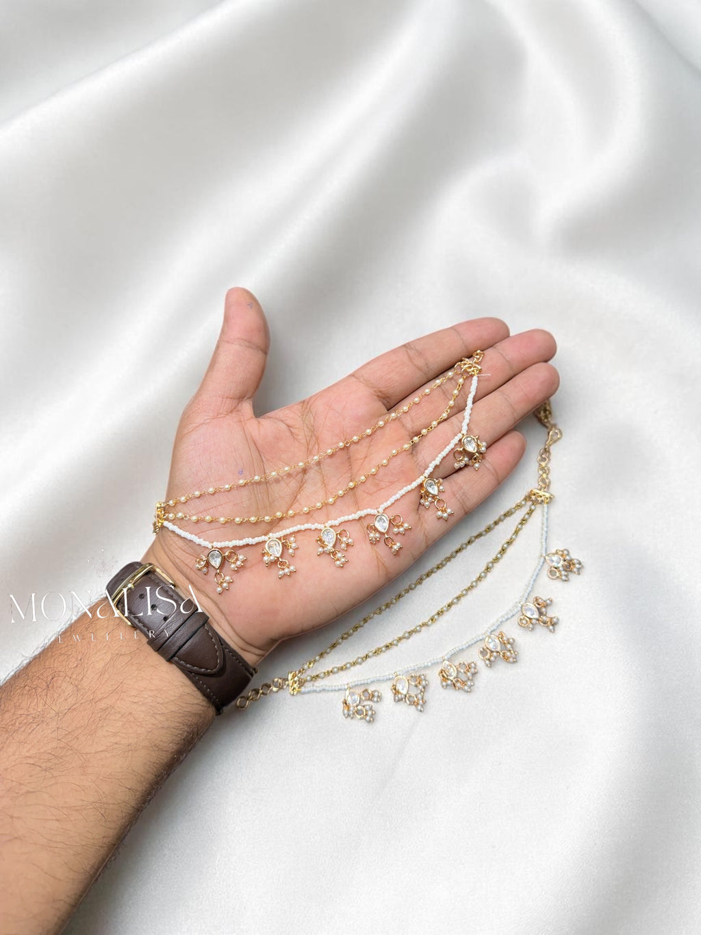 Kripa Polki Designer Ear chain