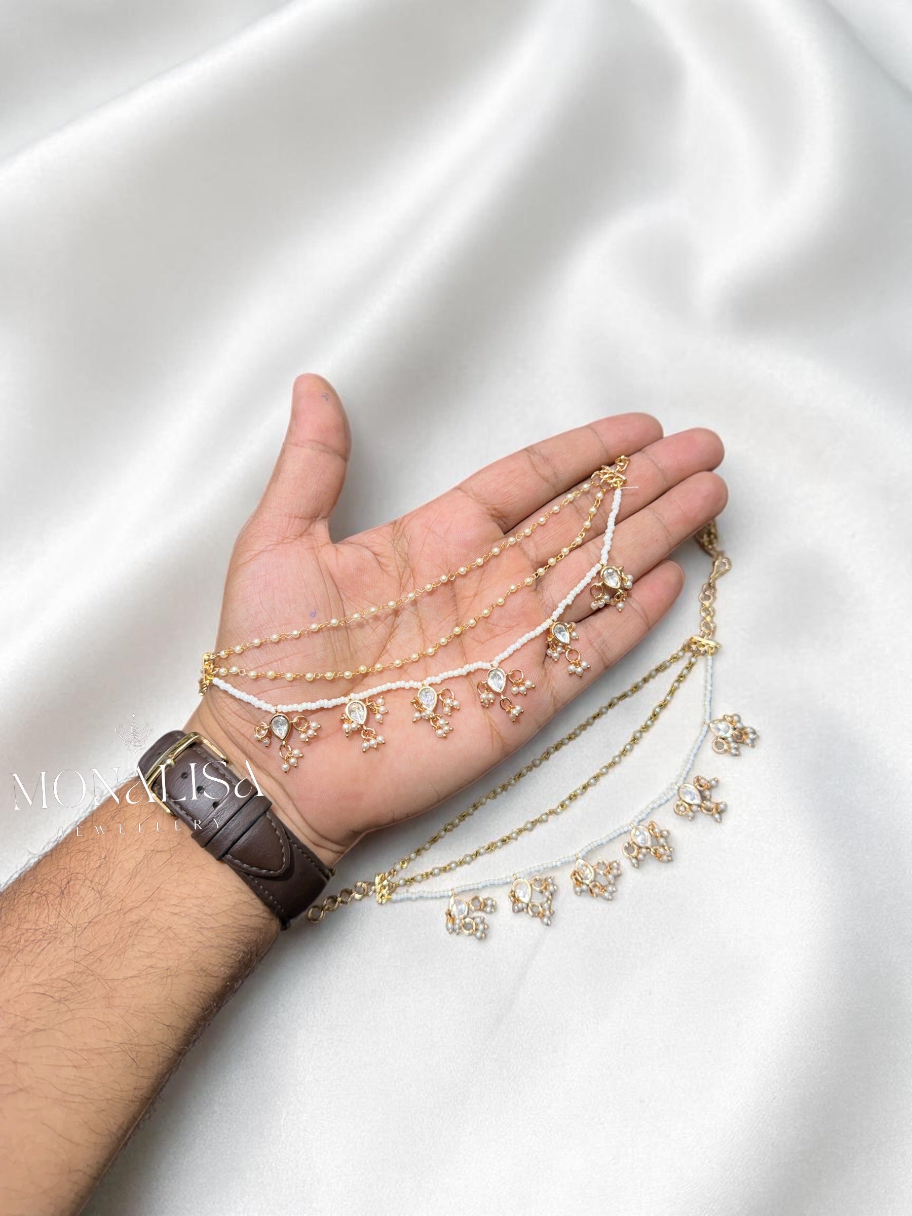 Kripa Polki Designer Ear chain