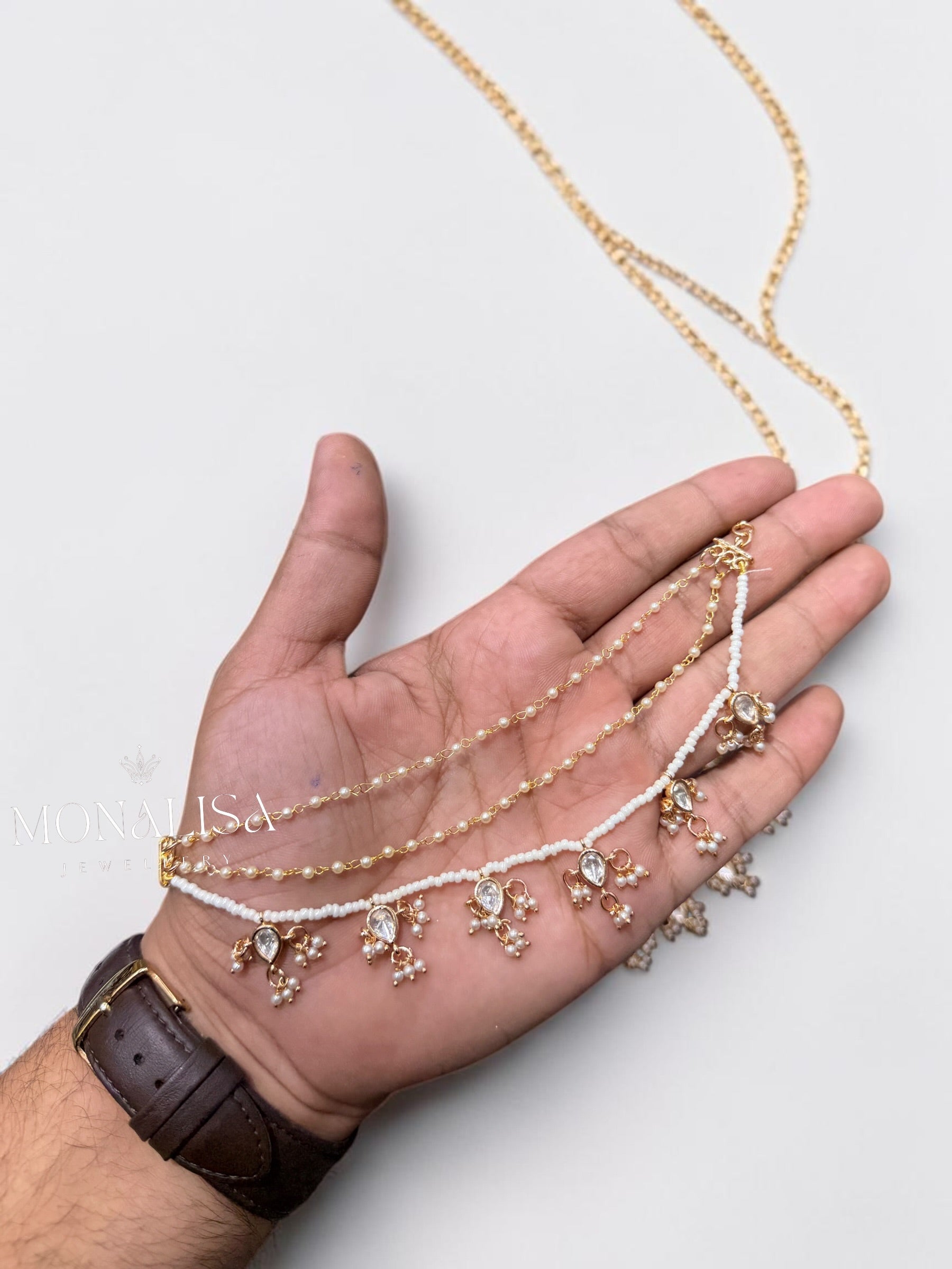 Kripa Polki Designer Ear chain