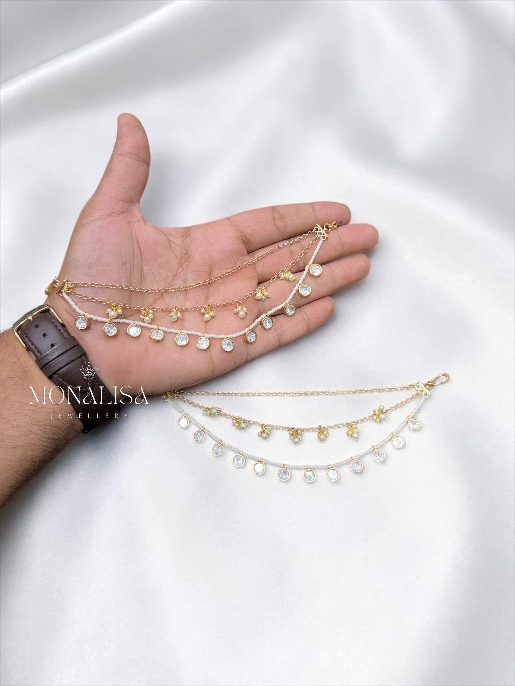 Ishaana Polki Designer Ear chain