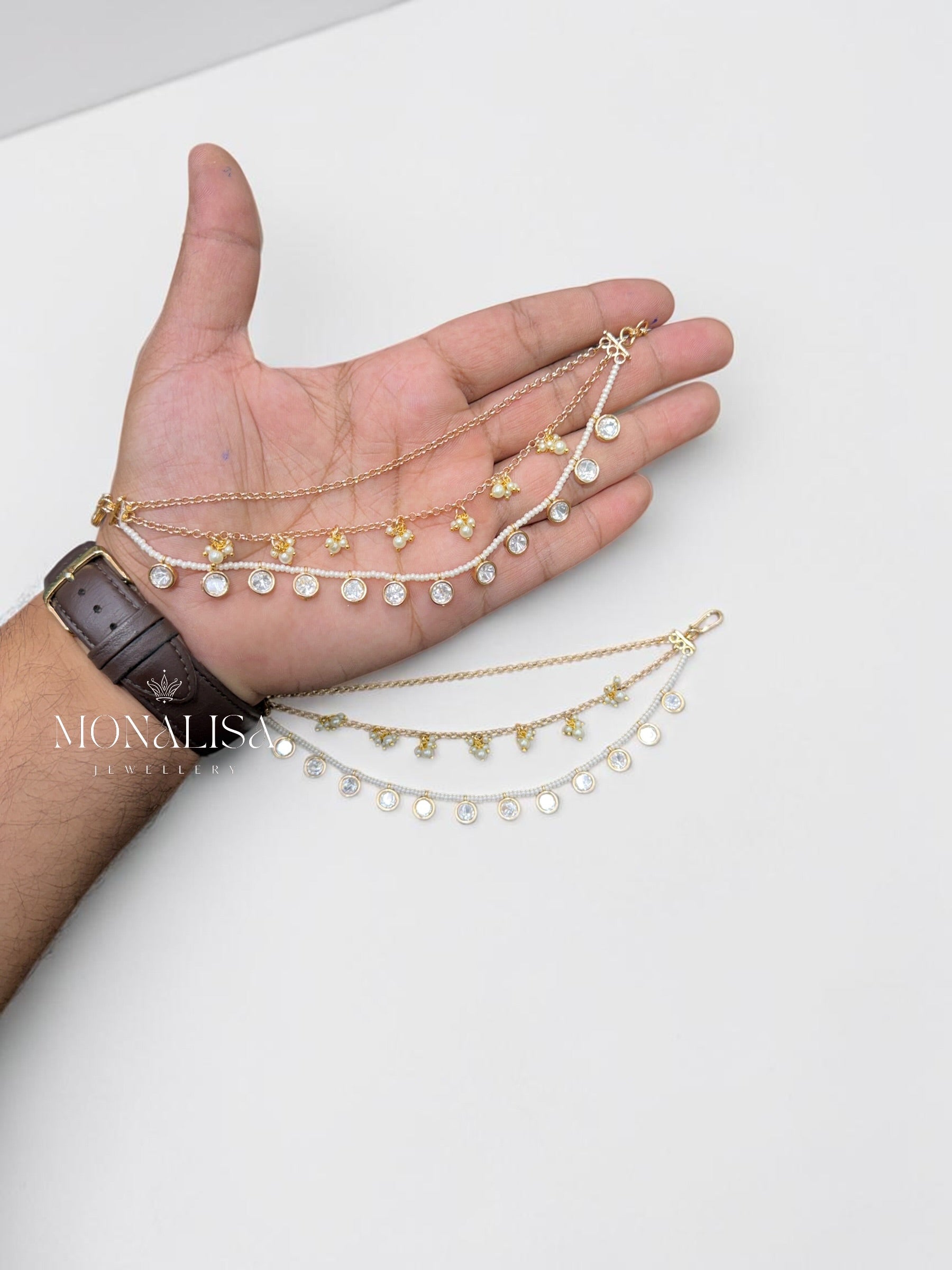 Ishaana Polki Designer Ear chain