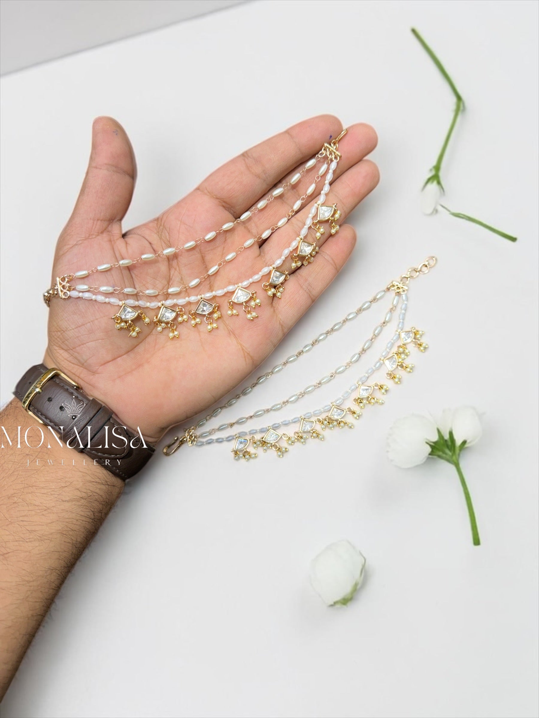 Maitreyi Polki Designer Ear chain