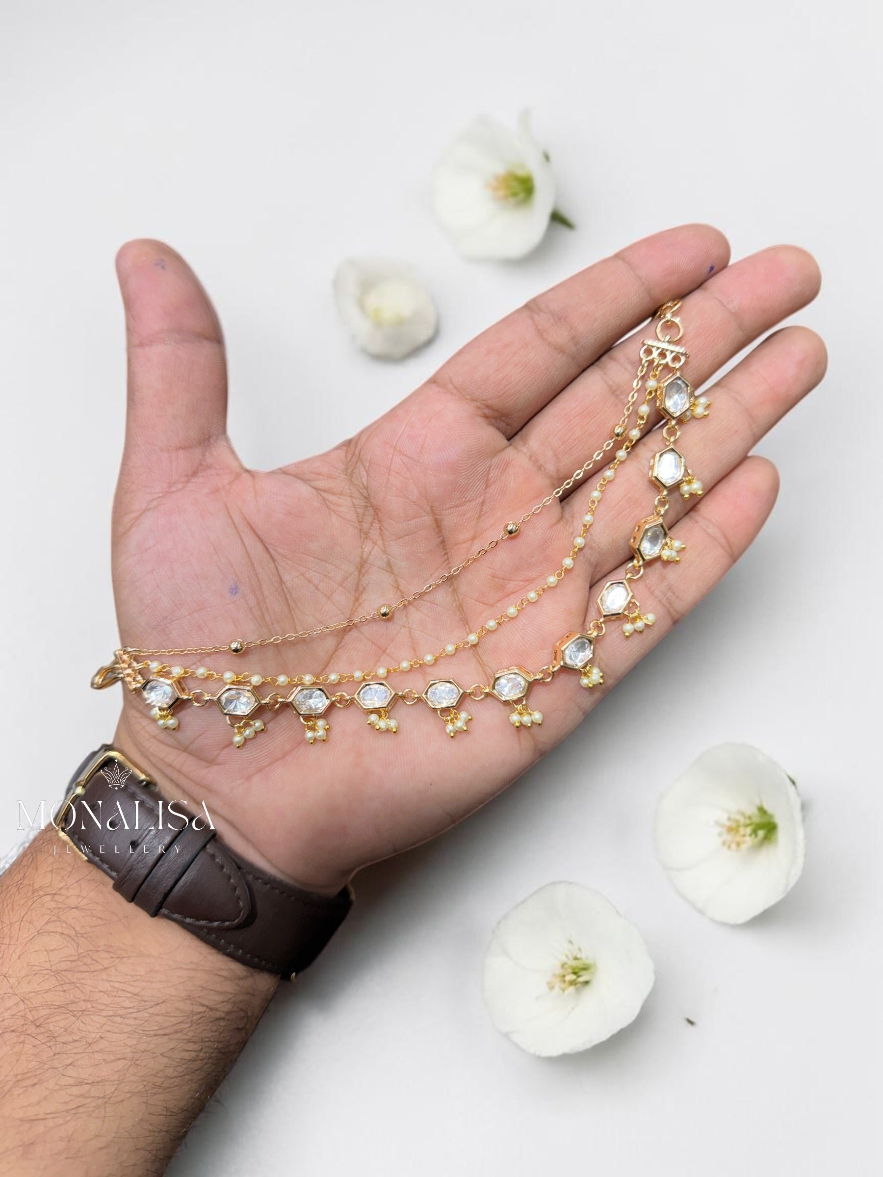 Pankhuri Polki Designer Ear chain