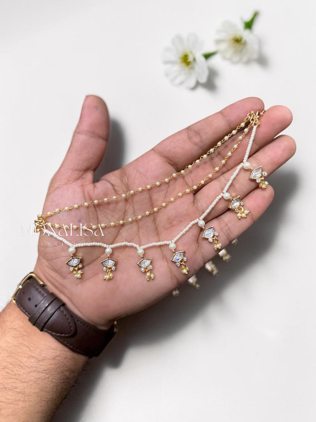 Patisa Polki Designer Ear chain