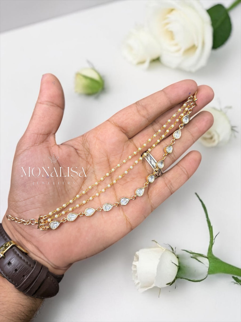 Sikhya Polki Designer Ear chain