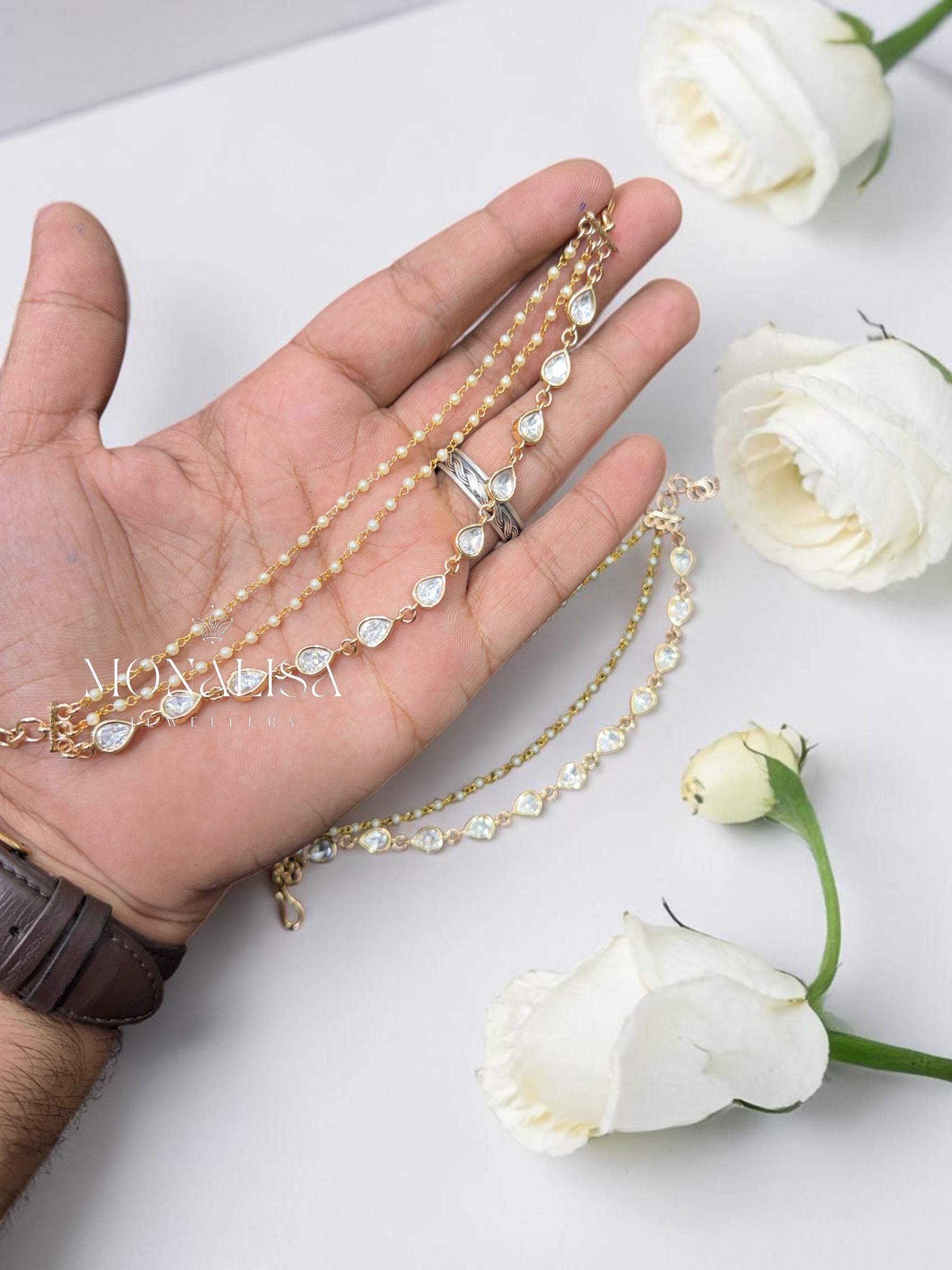 Sikhya Polki Designer Ear chain