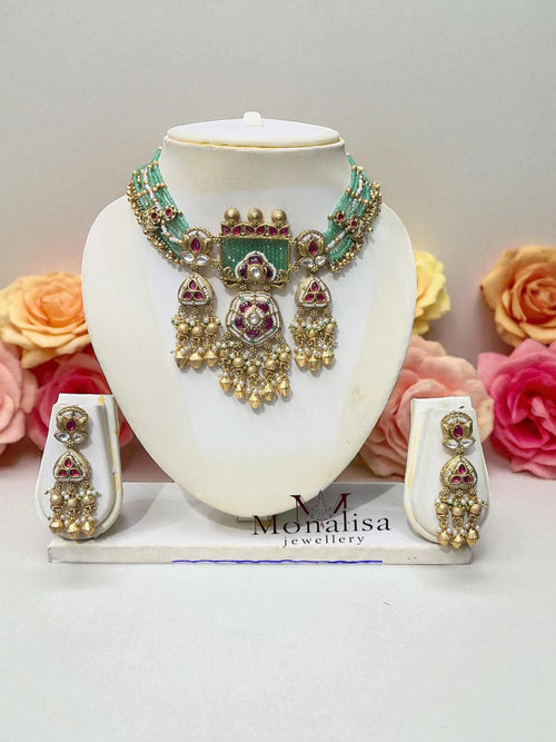 Aadhira Antique Designer Necklace Set