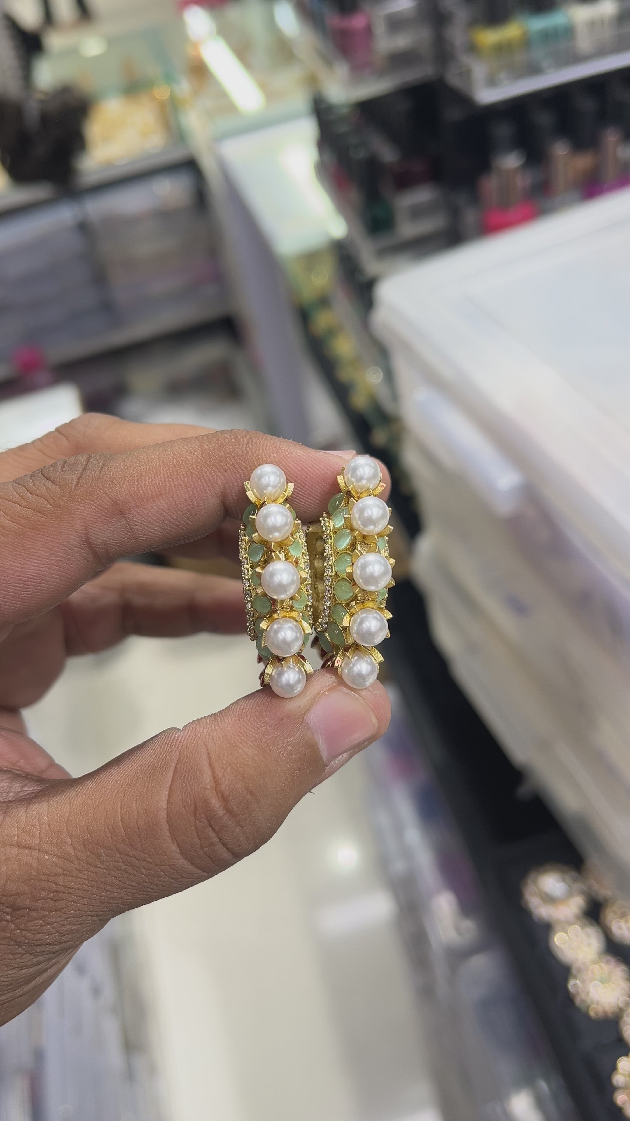 Meenakari Moissanite Bali two way wearable